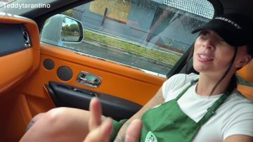 Indica Marie - Horny Tattooed Barista Eats Cock In The Car On Her Break